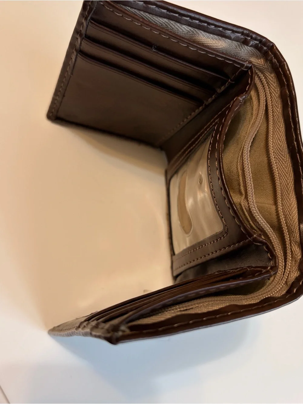 Dockers Trifold Brown Leather Wallet Card Money Holder, Gift NWT